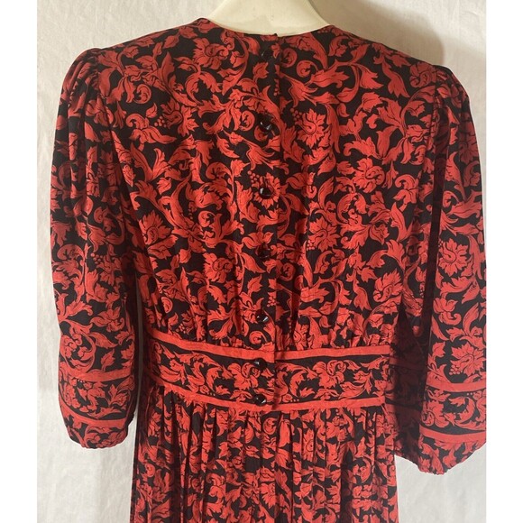 Vintage Dress Boutique Floral Pattern Pretty Gothic Romantic 80s Western D4 - Picture 11 of 16